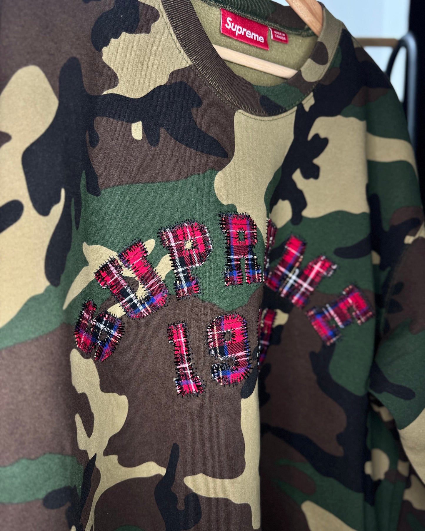 Plaid Arc Crewneck Camo XL