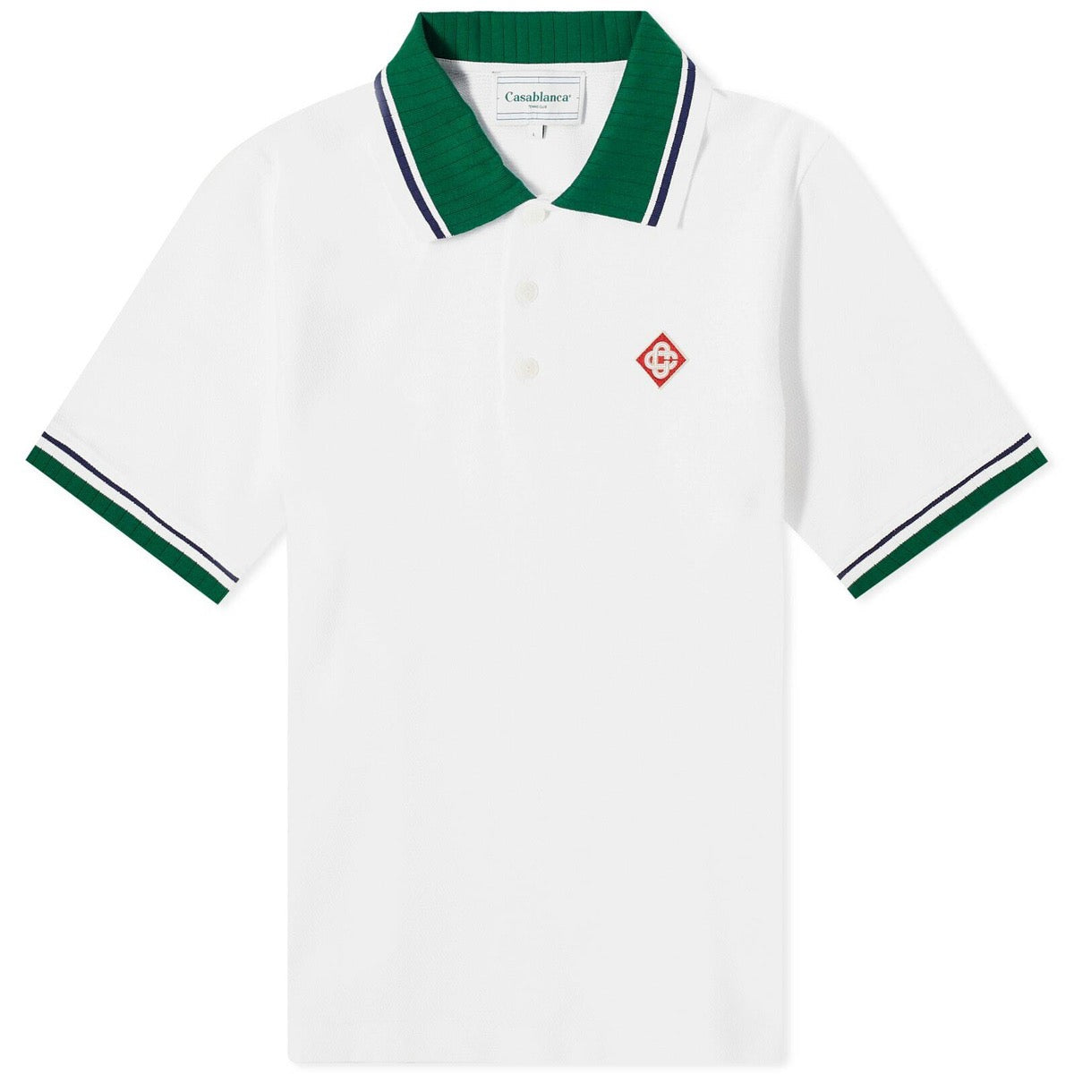 Polo Shirt "Pique Logo" White L