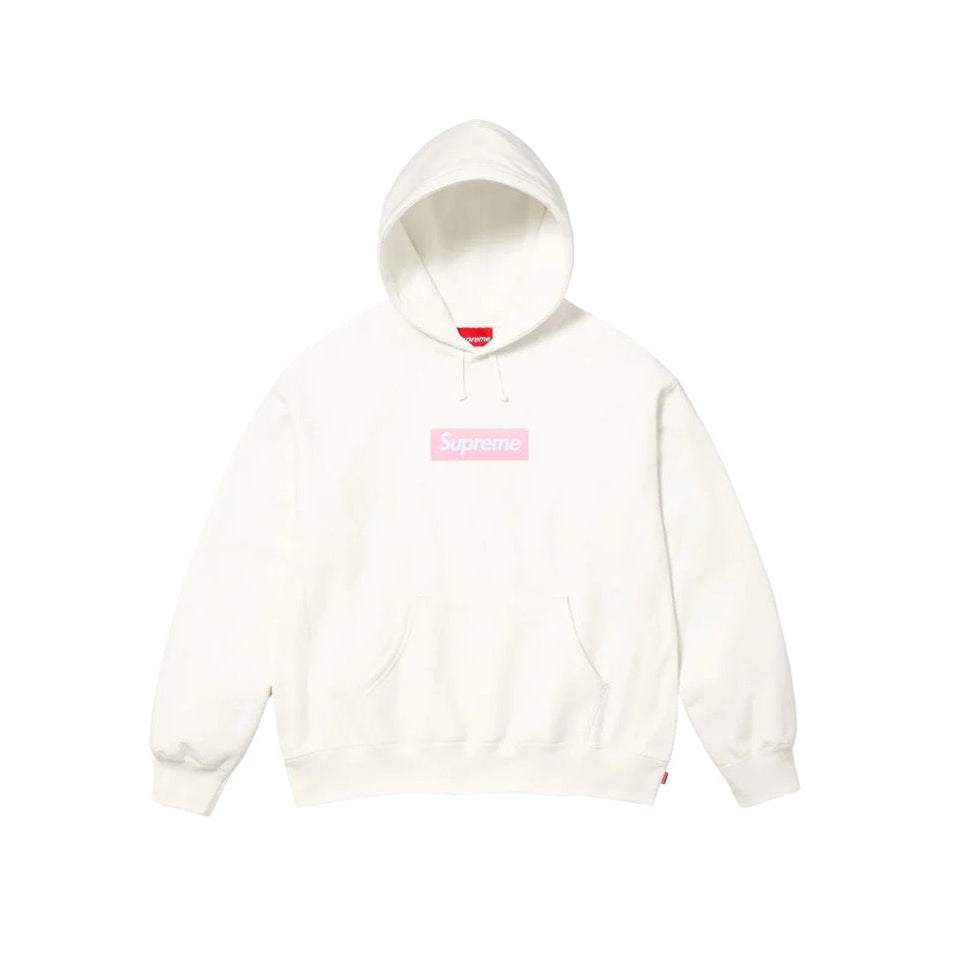 Hoodie “Logo Box Pink” White XL