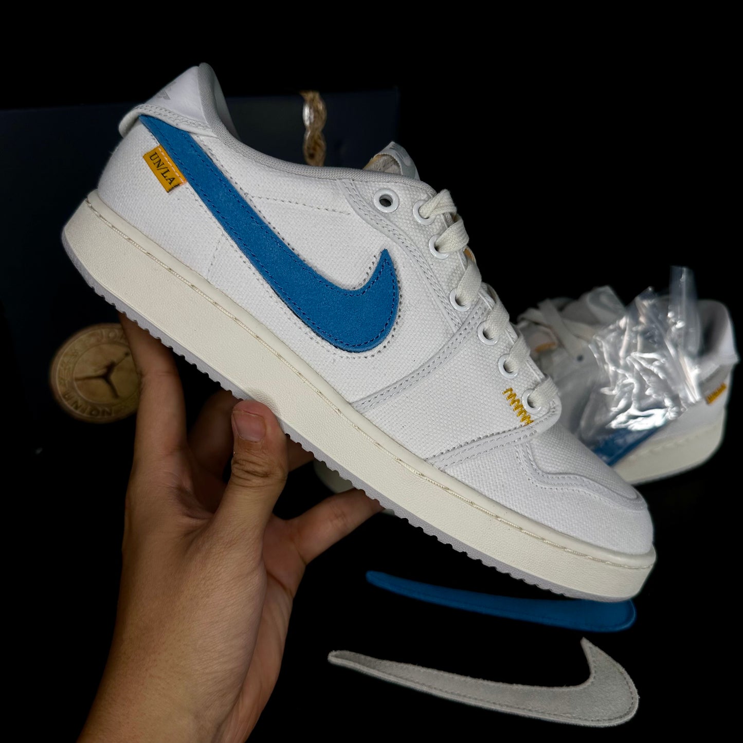 10us Nike Jordan 1 AJKO Low x UNION “White Canvas” 