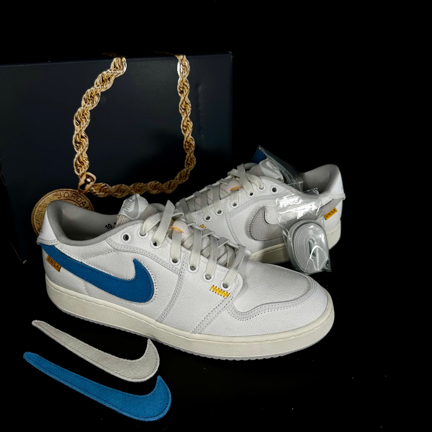 10us Nike Jordan 1 AJKO Low x UNION “White Canvas” 