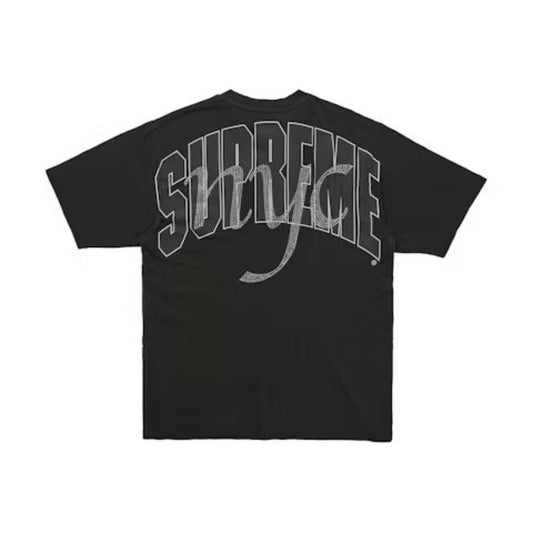T-shirt “Rhinestone Script" Black L