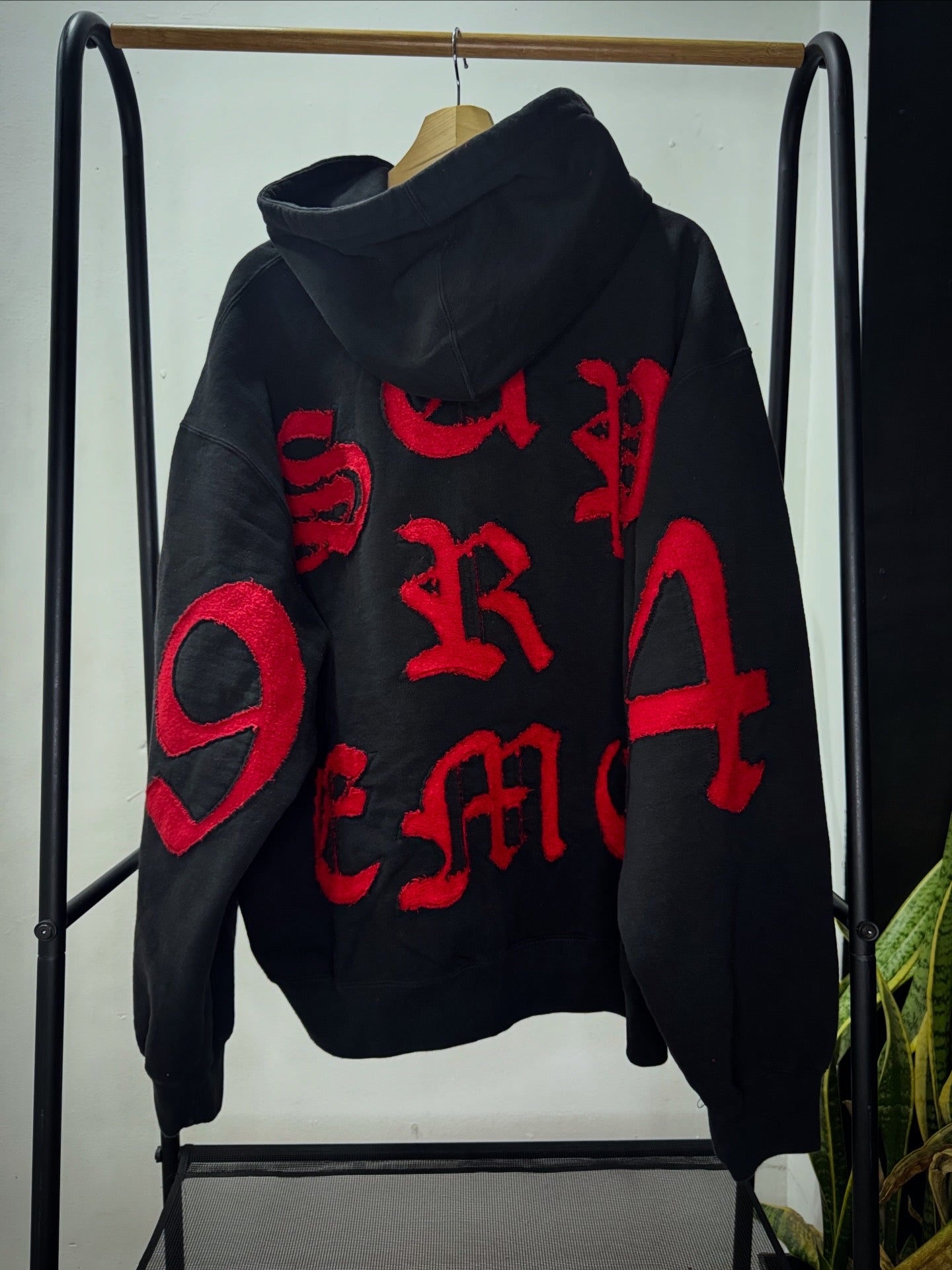Zip Up Hoodie ”Cut out" Black XL