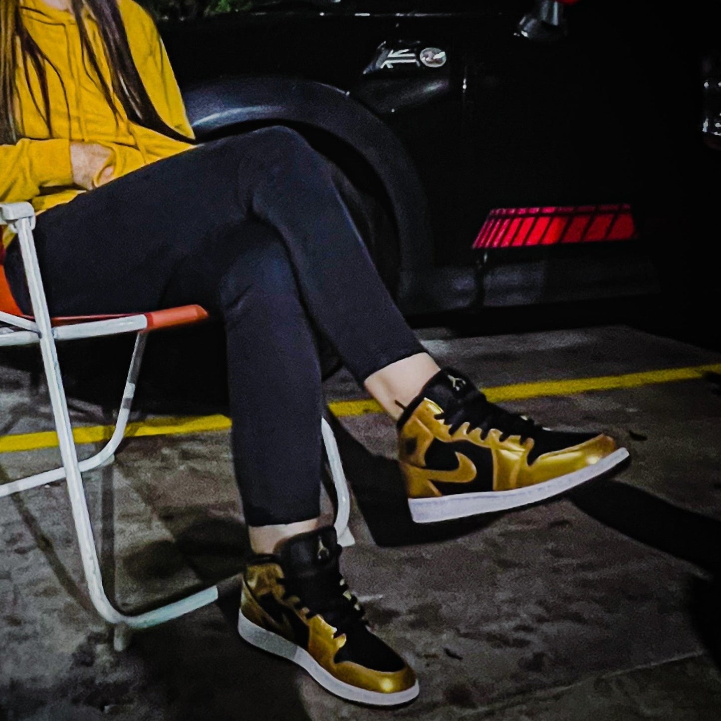 6.5us (8W) Nike Jordan 1 Mid “Metallic Gold Black” 