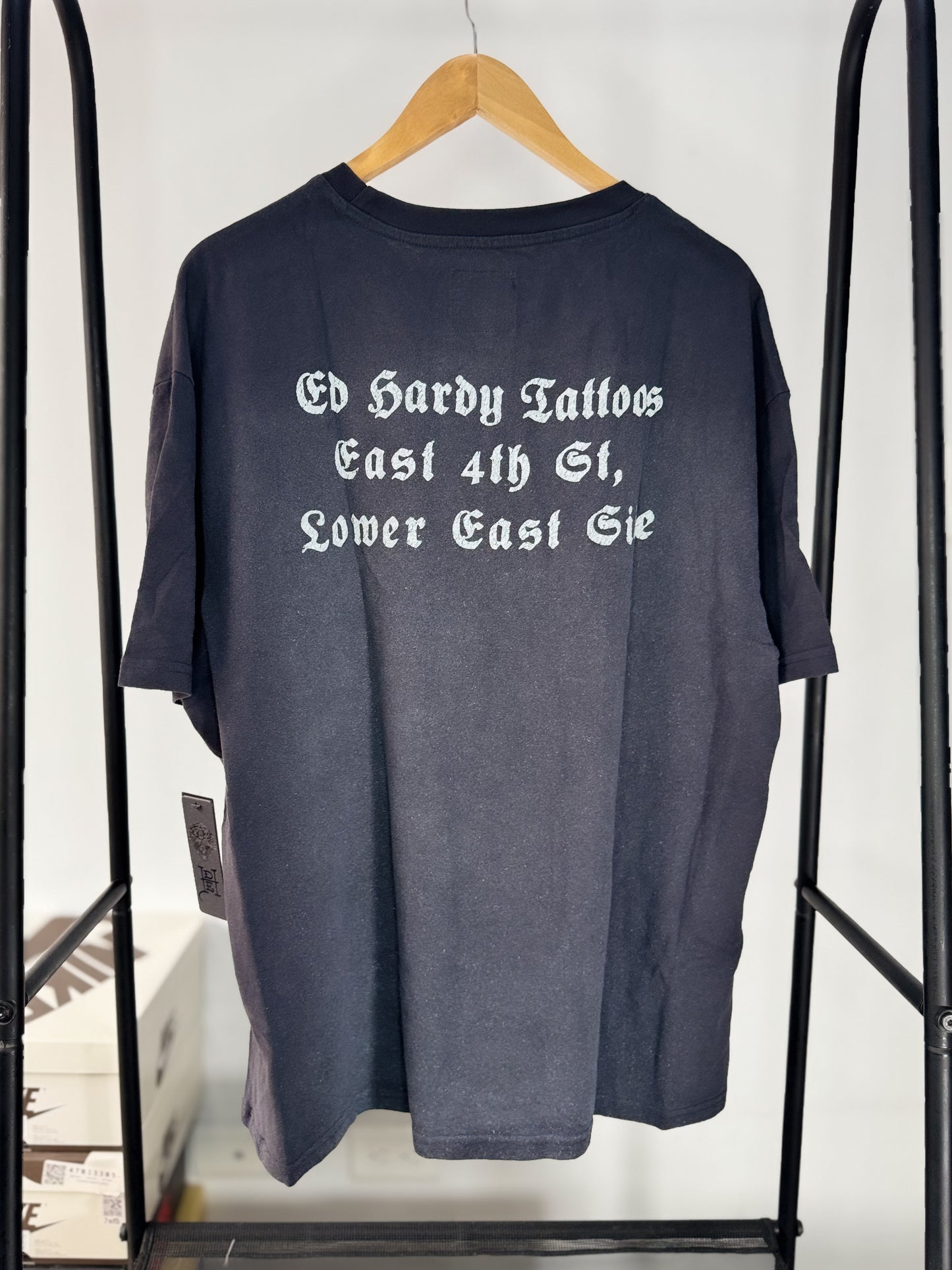 T-Shirt “Rhinestone NYC Eagle” Faded Blackl XL
