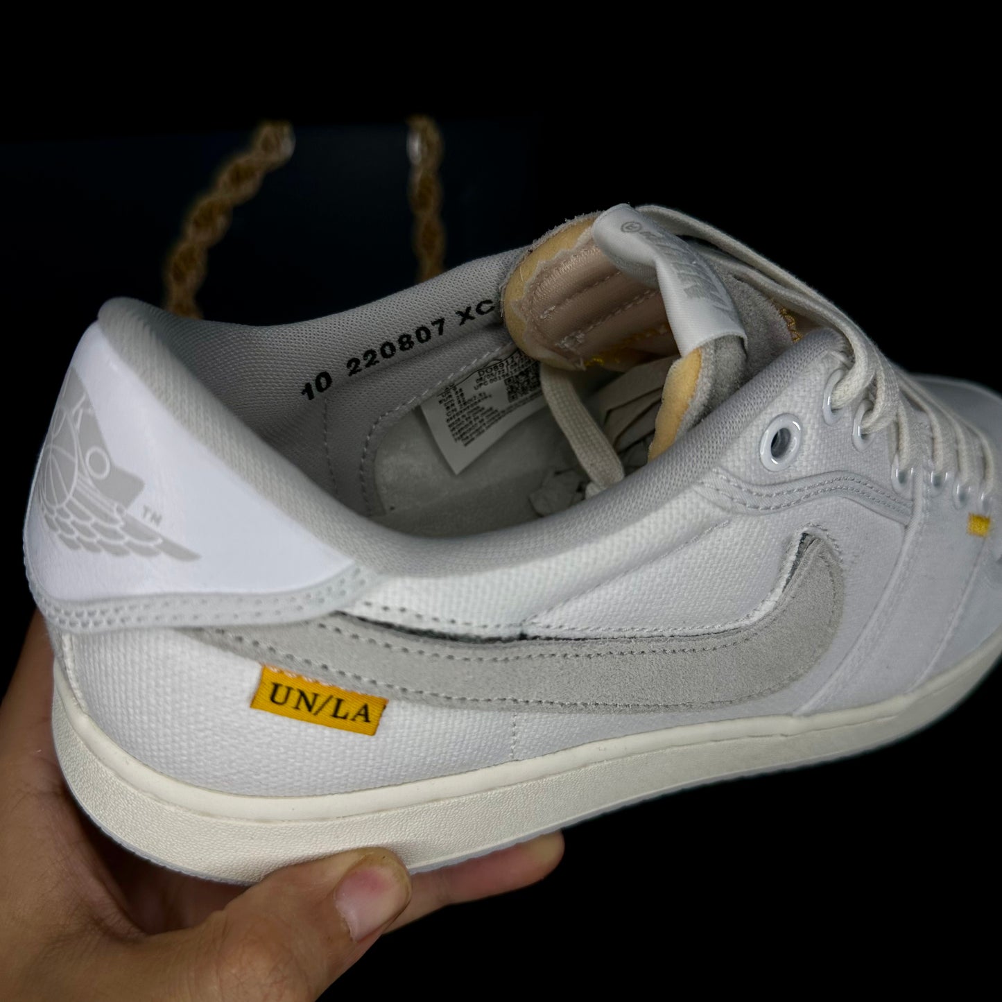 10us Nike Jordan 1 AJKO Low x UNION “White Canvas” 