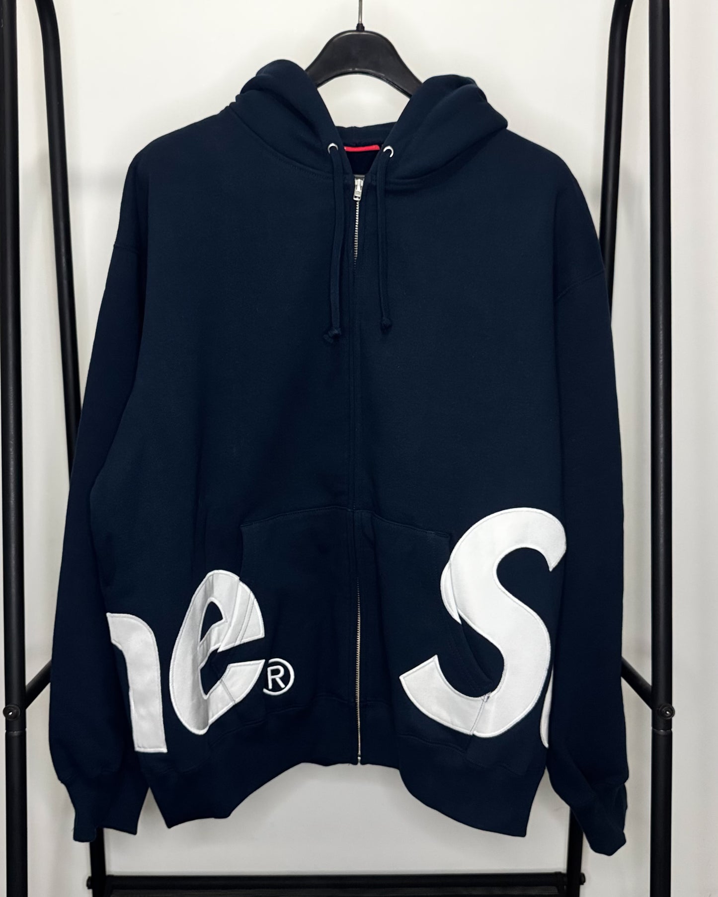 “Big Logo Zip Up” Navy L