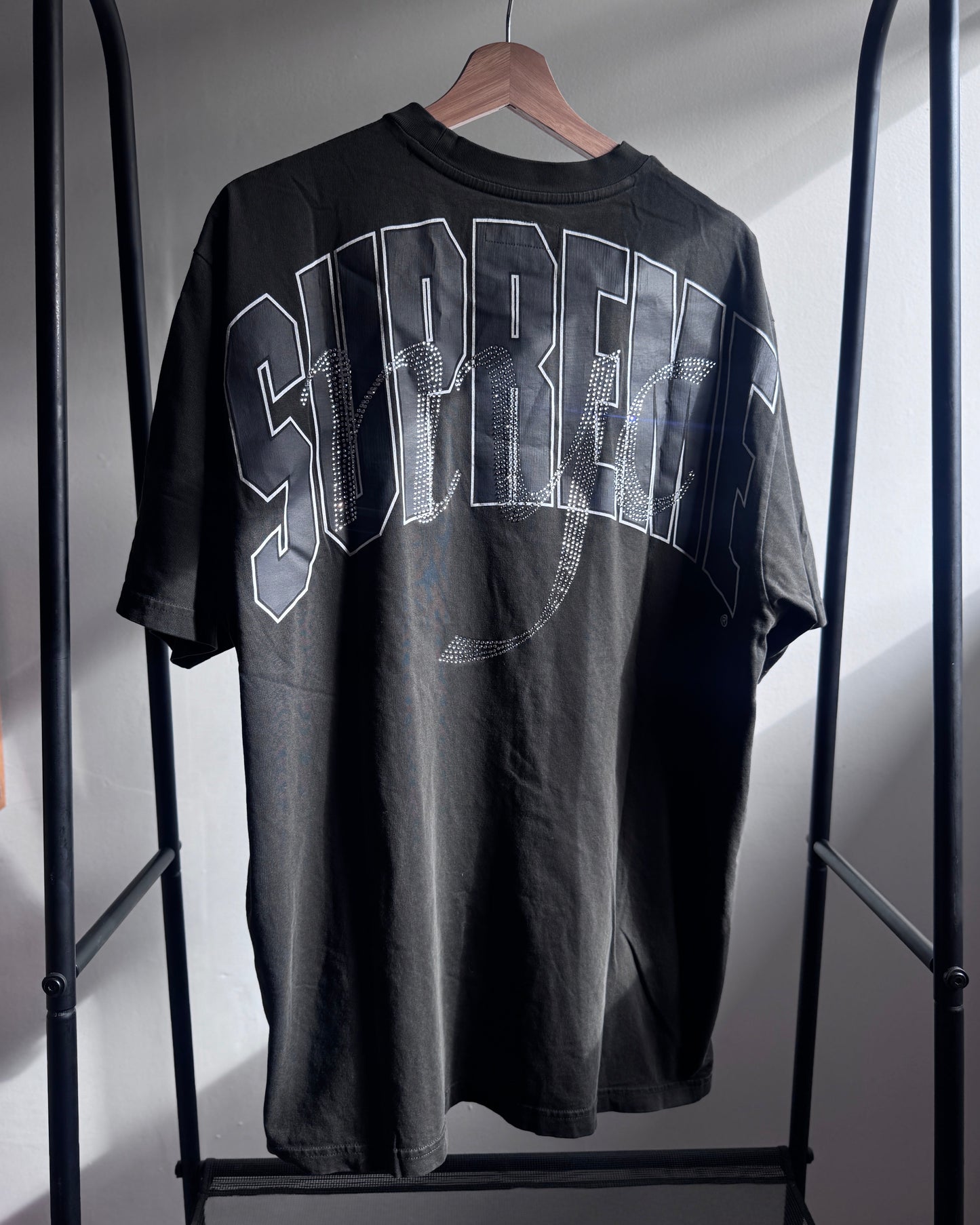 T-shirt “Rhinestone Script" Black L