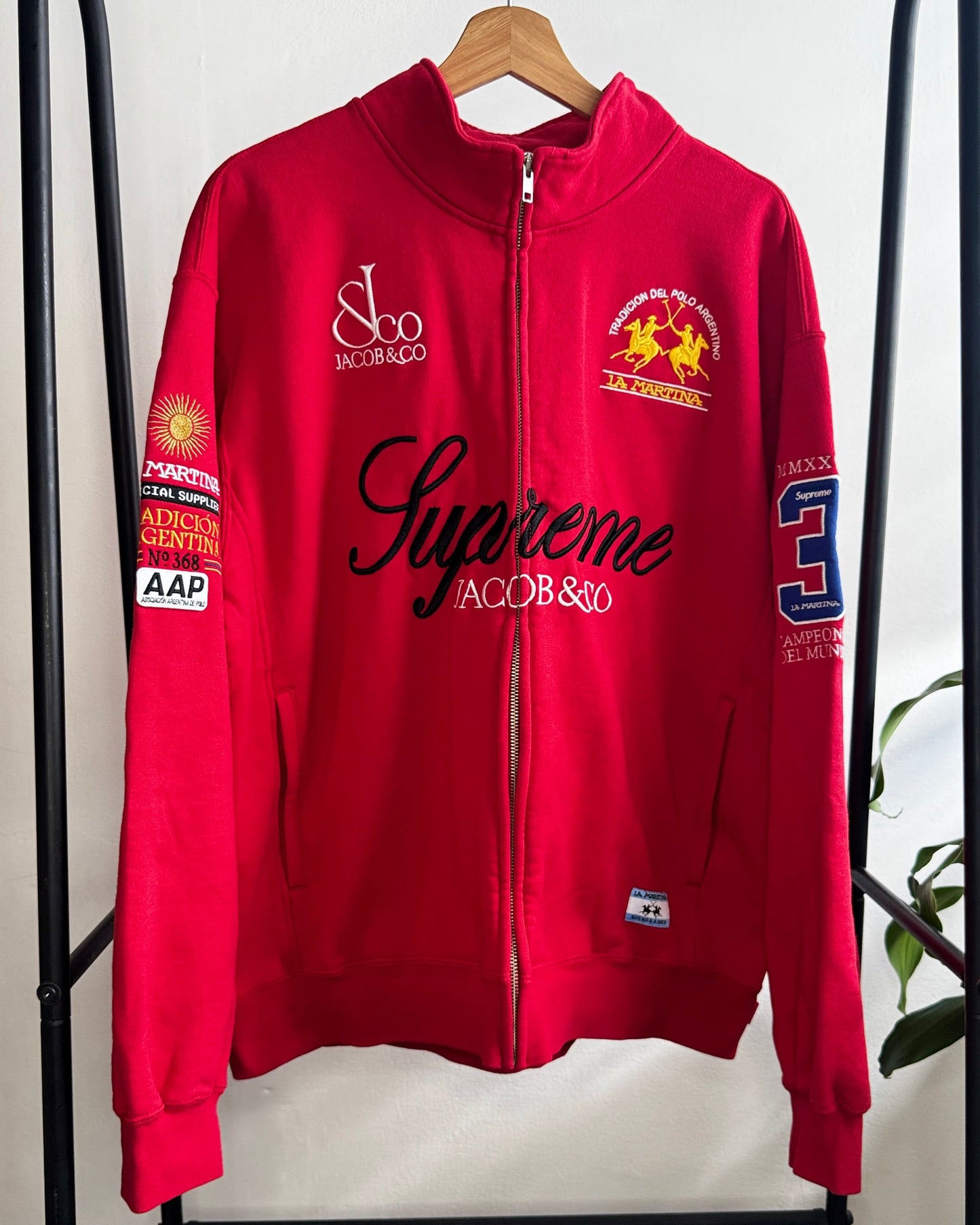 Sweatshirt Zip Up x La Martina x Jacob&Co Red L