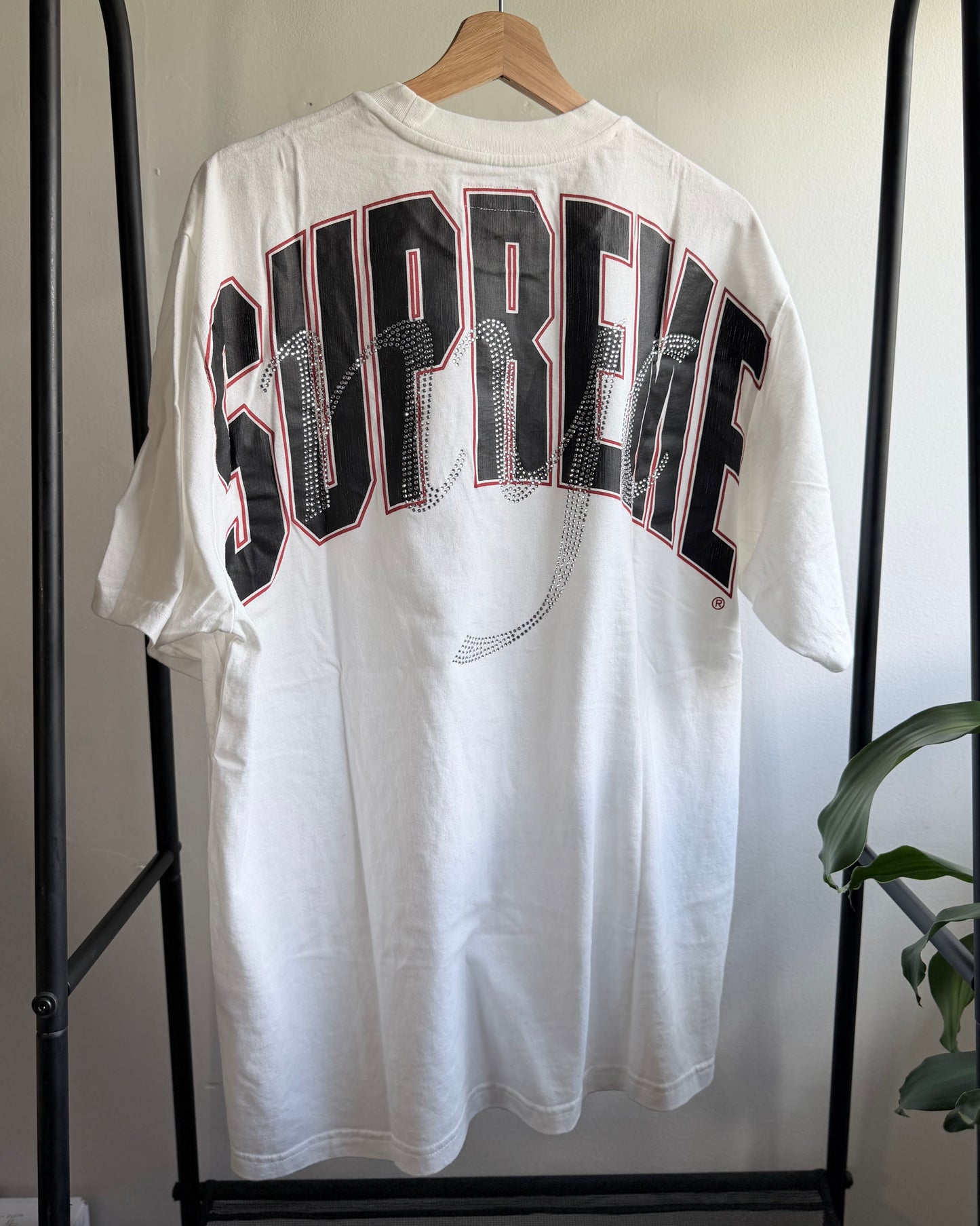 T-shirt “Rhinestone Script" White XL