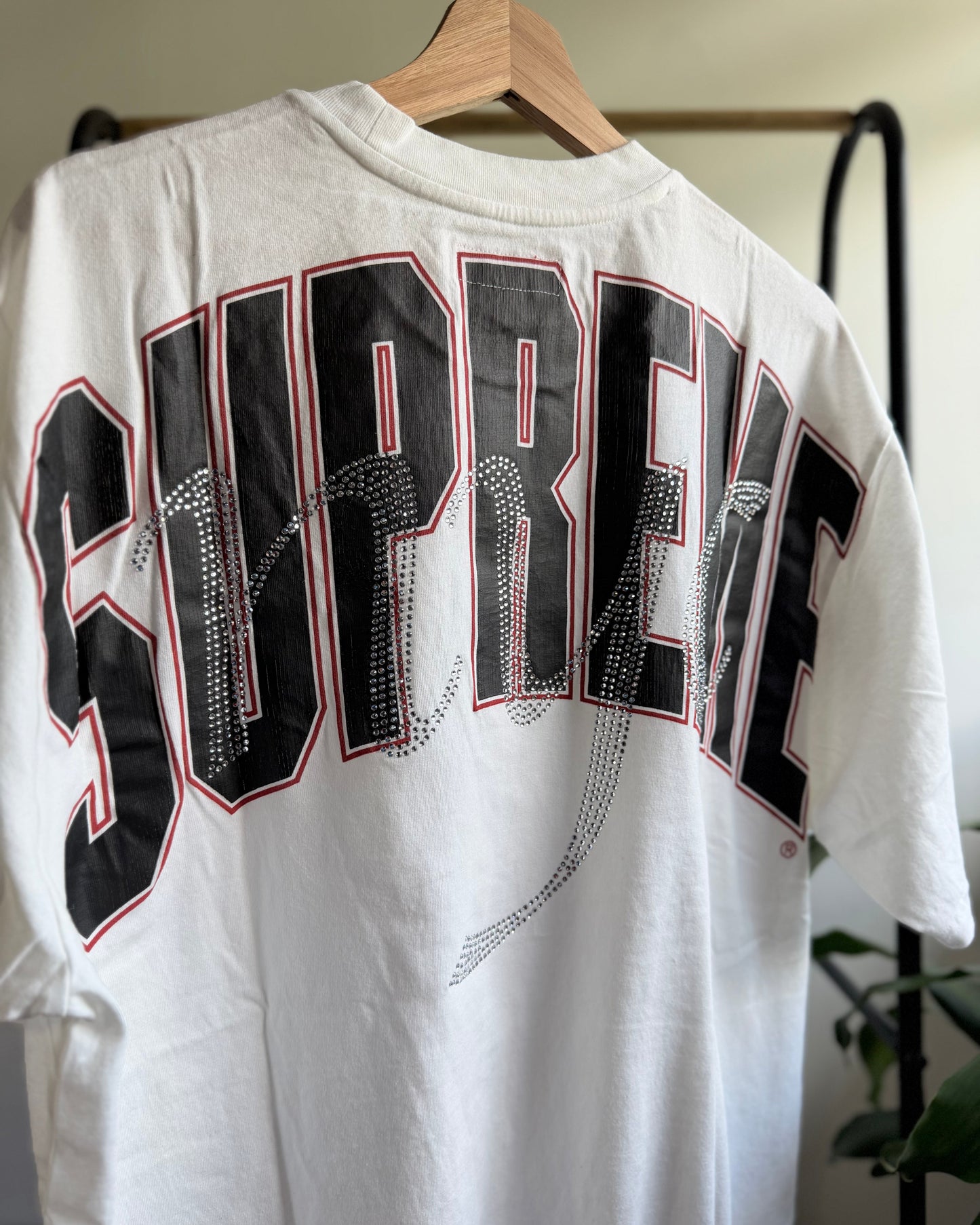 T-shirt “Rhinestone Script" White XL