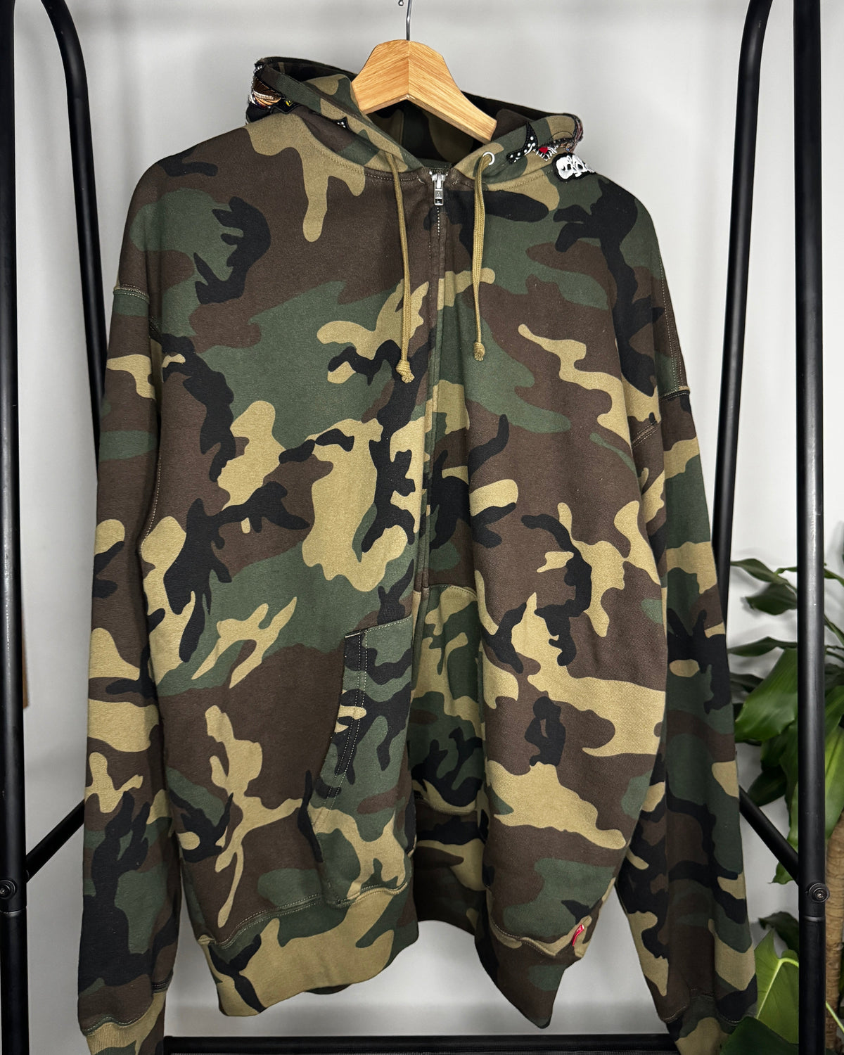 Zip Up Hoodie ”Patches" Camo XL