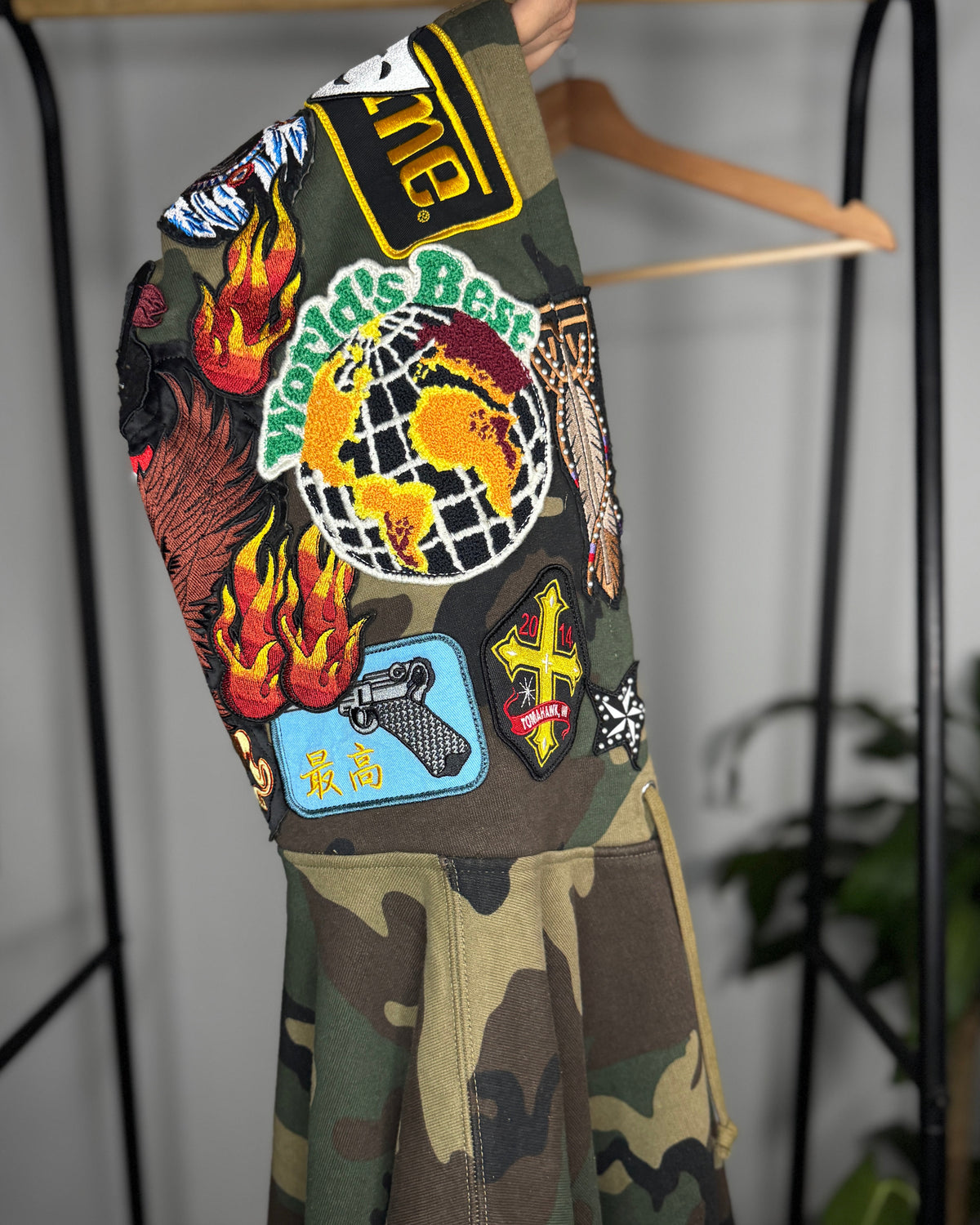 Zip Up Hoodie ”Patches" Camo XL
