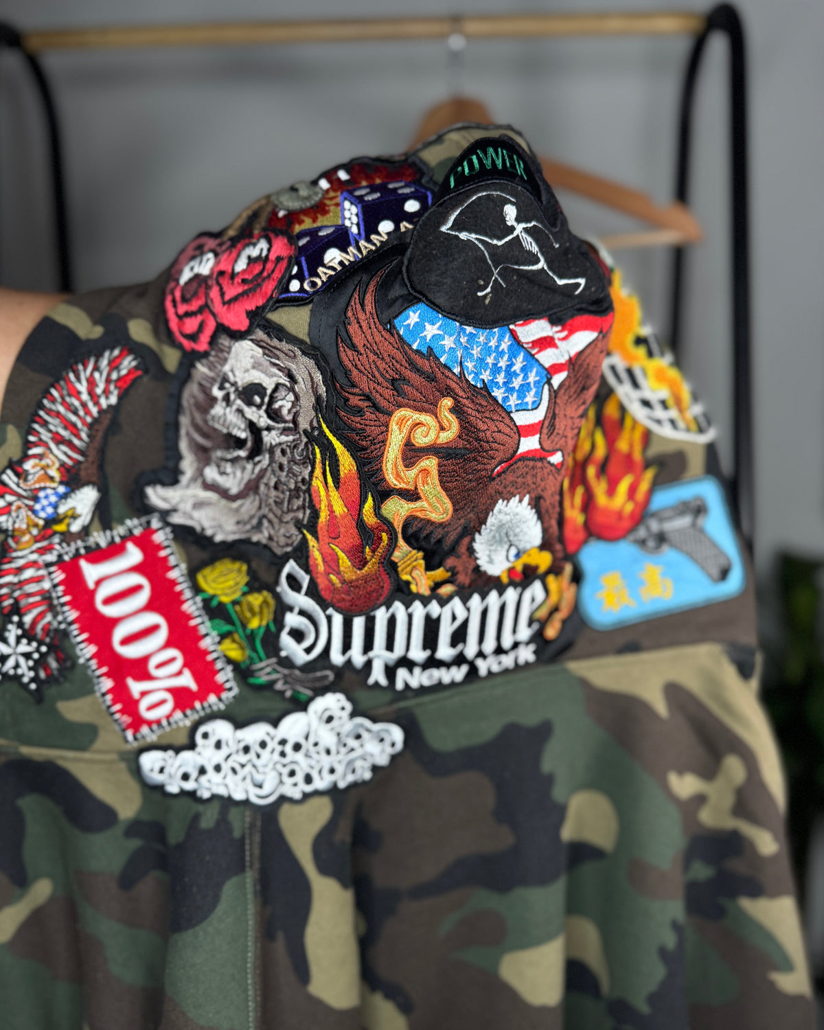Zip Up Hoodie ”Patches" Camo XL