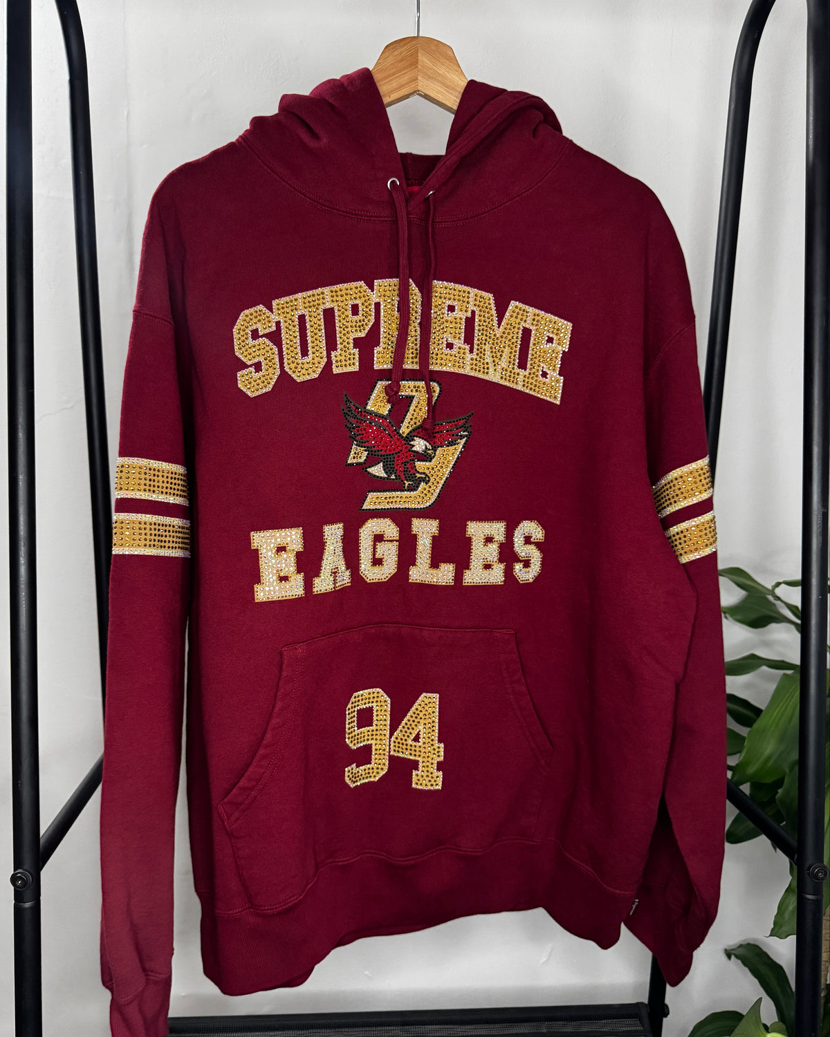 Hoodie ”Rhinestone Eagles" Cardinal L