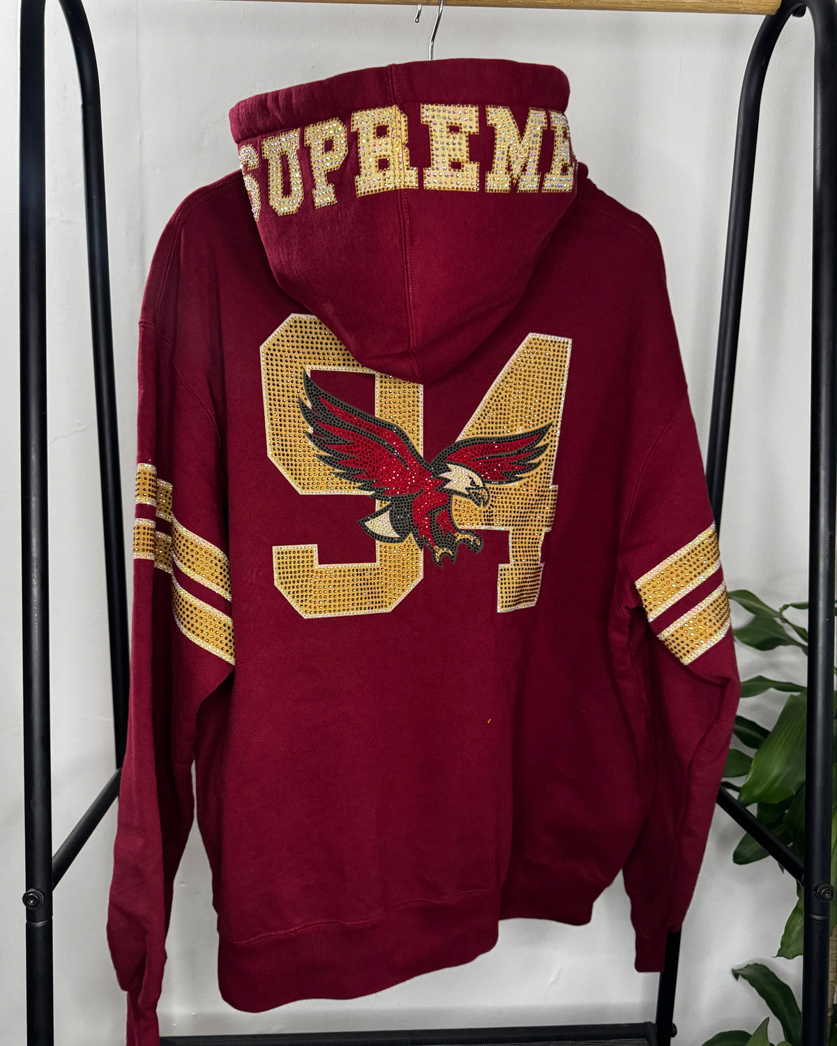 Hoodie ”Rhinestone Eagles" Cardinal L