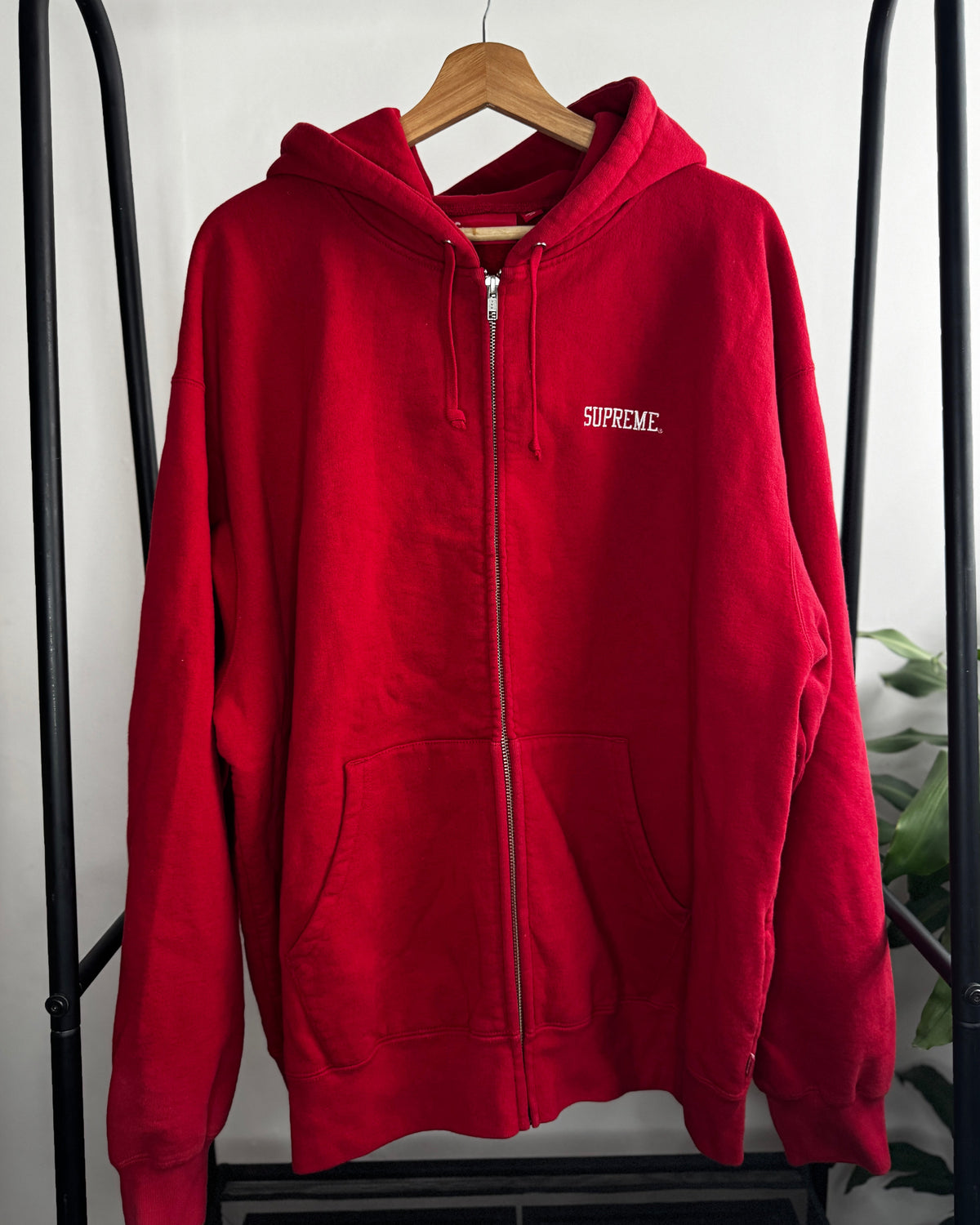 Zip Up Hoodie ”Blessed Appliqué" Red XL