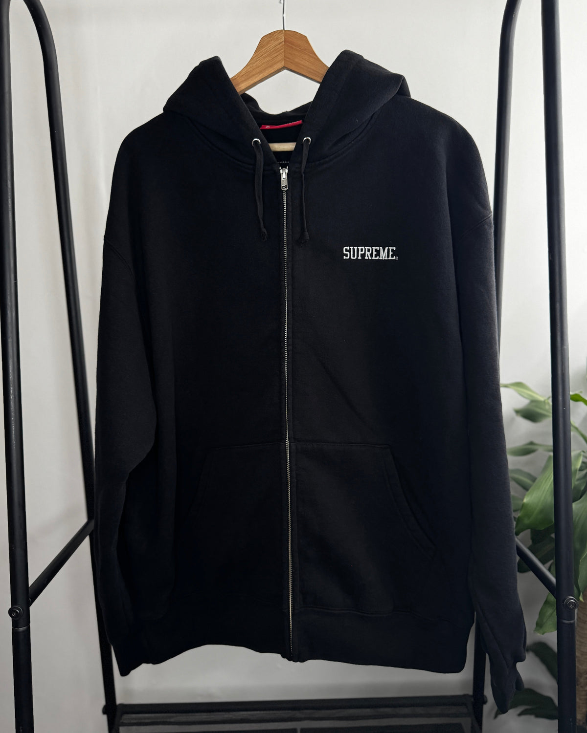 Zip Up Hoodie ”Blessed Appliqué" Black L