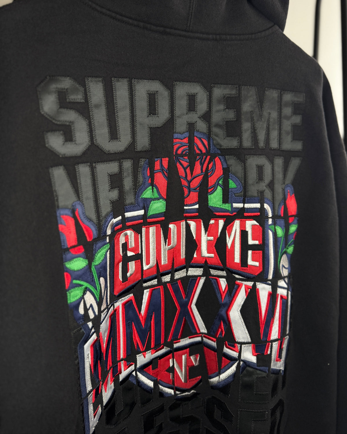 Zip Up Hoodie ”Blessed Appliqué" Black L