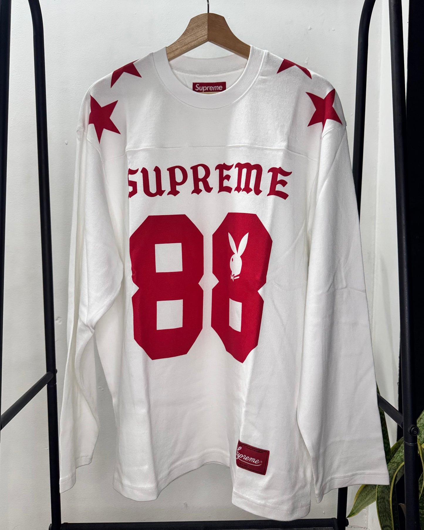Long Sleeve x Playboy "Football Top" White L