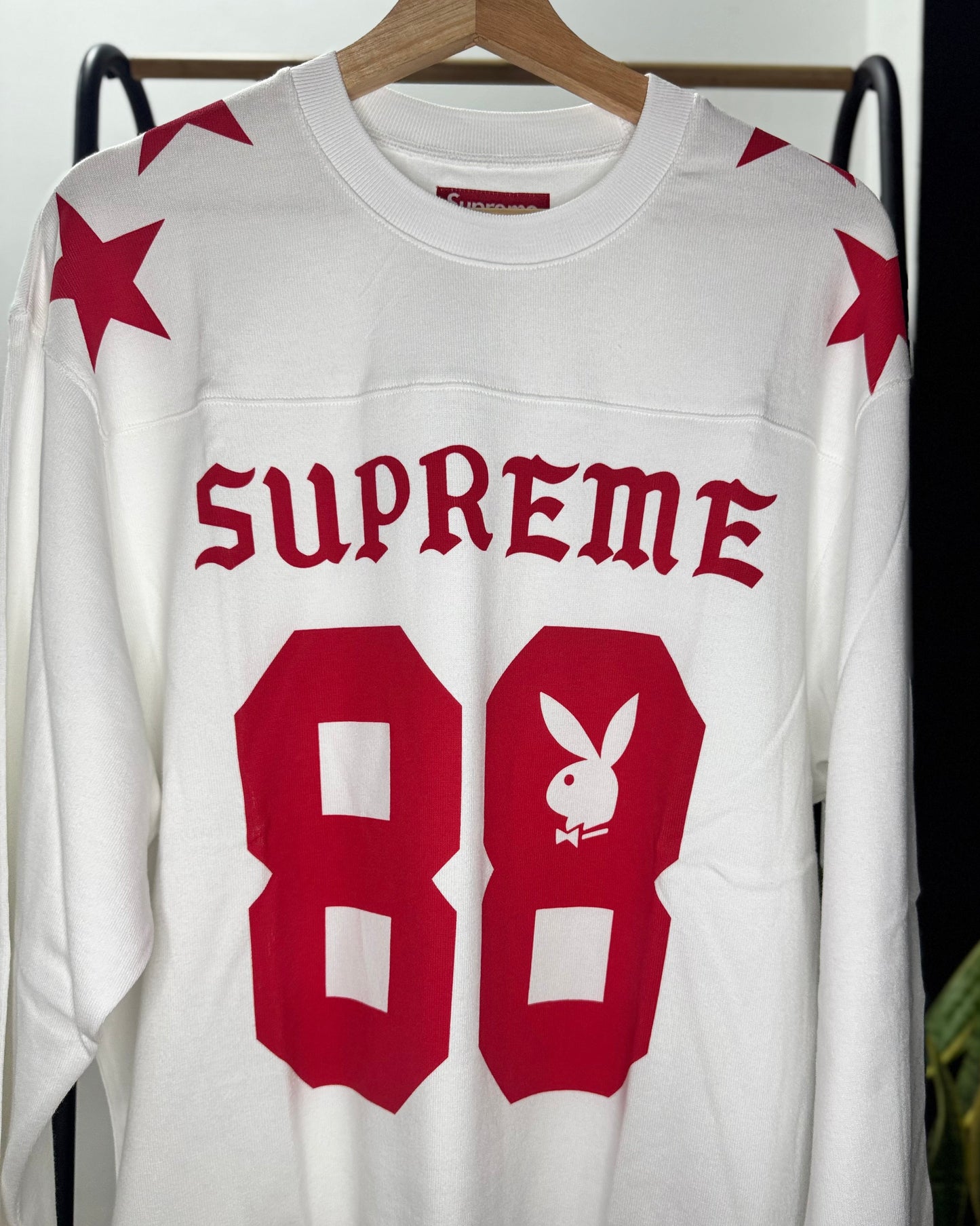 Long Sleeve x Playboy "Football Top" White L