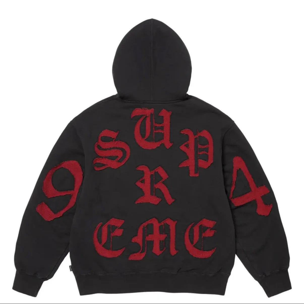 Zip Up Hoodie ”Cut out" Black XL