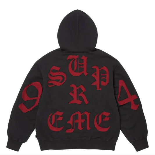 Zip Up Hoodie ”Cut out" Black XL