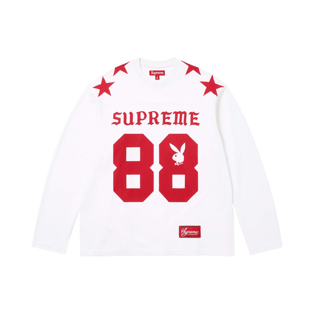 Long Sleeve x Playboy "Football Top" White L