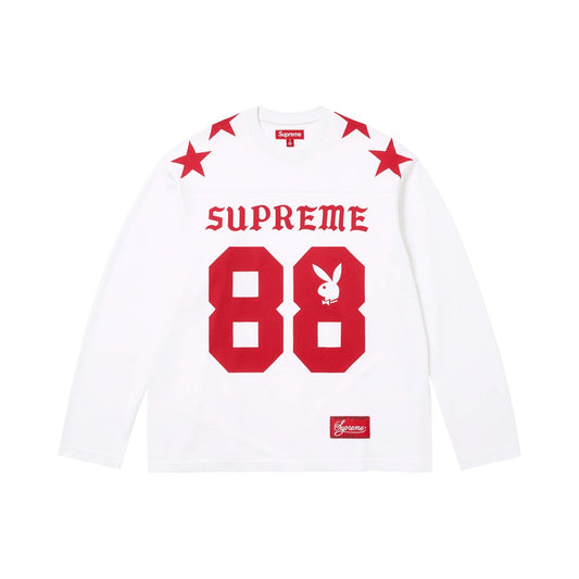 Long Sleeve x Playboy "Football Top" White L