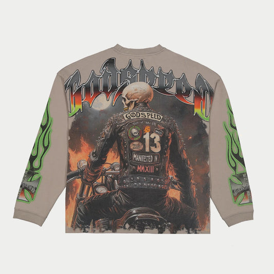 T-Shirt “Biker Nation” LS Grey XL