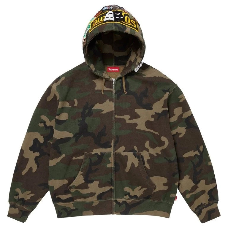 Zip Up Hoodie ”Patches" Camo XL