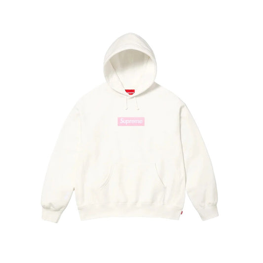 Hoodie “Logo Box Pink” White XL