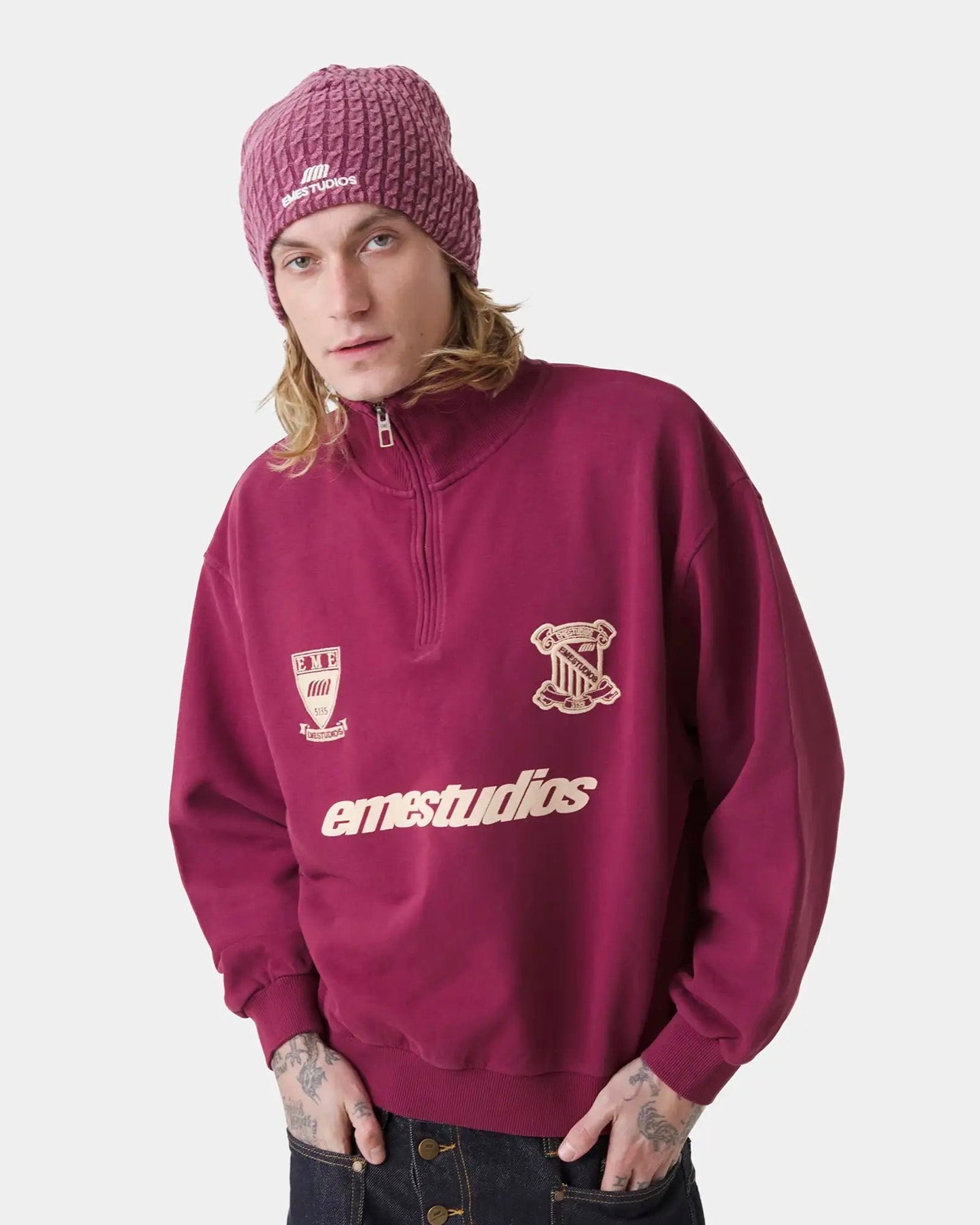 Peak Burgundy Half Zip L