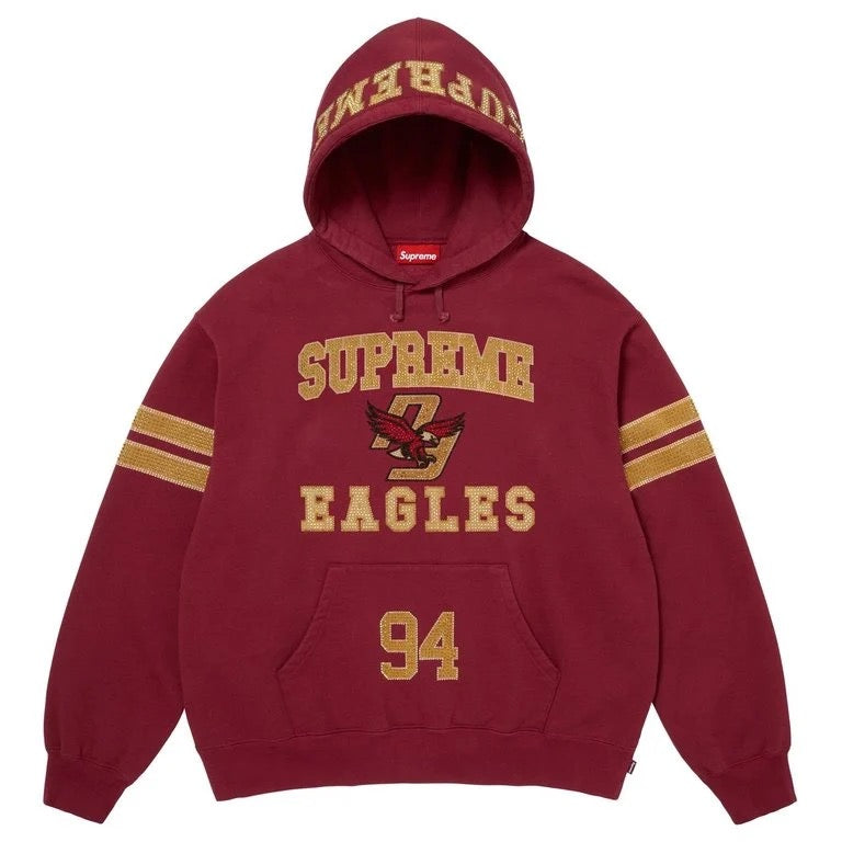 Hoodie ”Rhinestone Eagles" Cardinal L