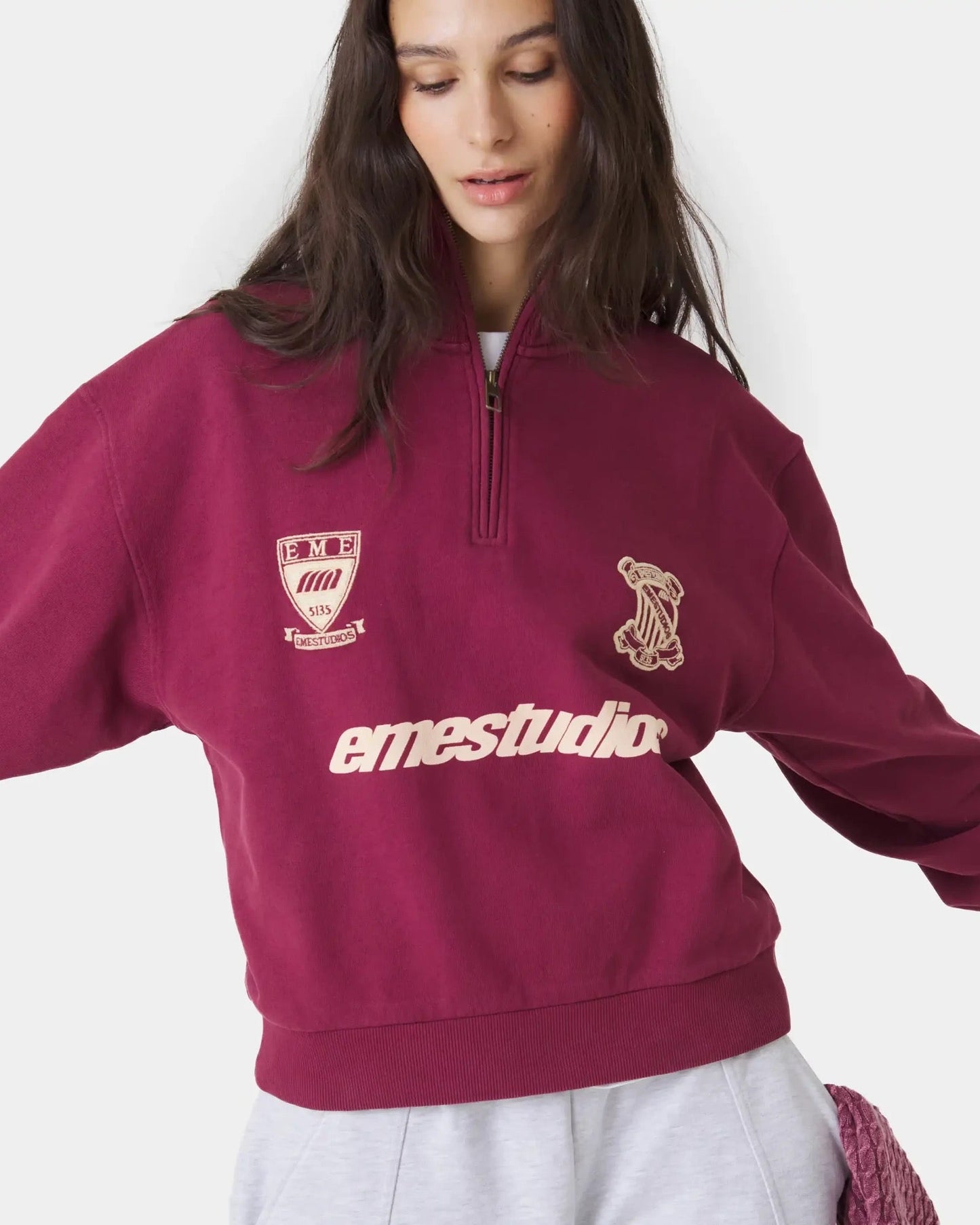Peak Burgundy Half Zip L