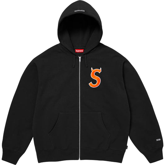 Zip Up Hoodie ”Devil S Logo" Black L